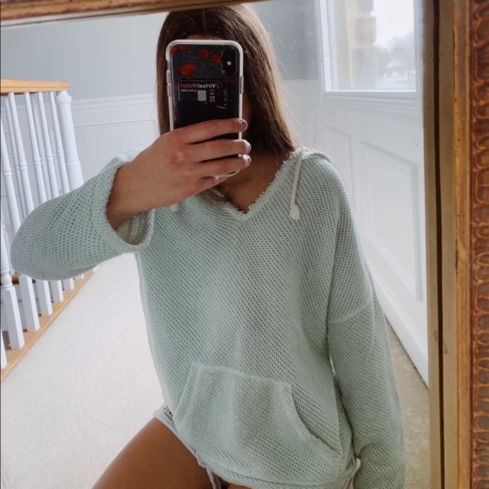 Ocean Drive Light Blue Knit Hoodie